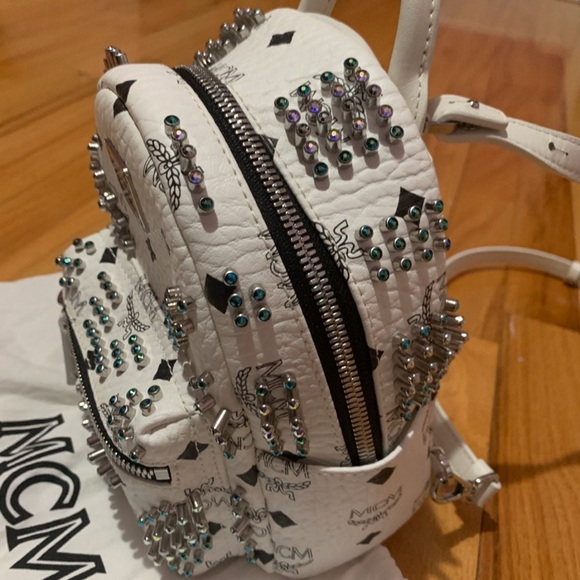 Backpack MCM studed rare trendy Swarovski Crystals Studed - Picture 4 of 8